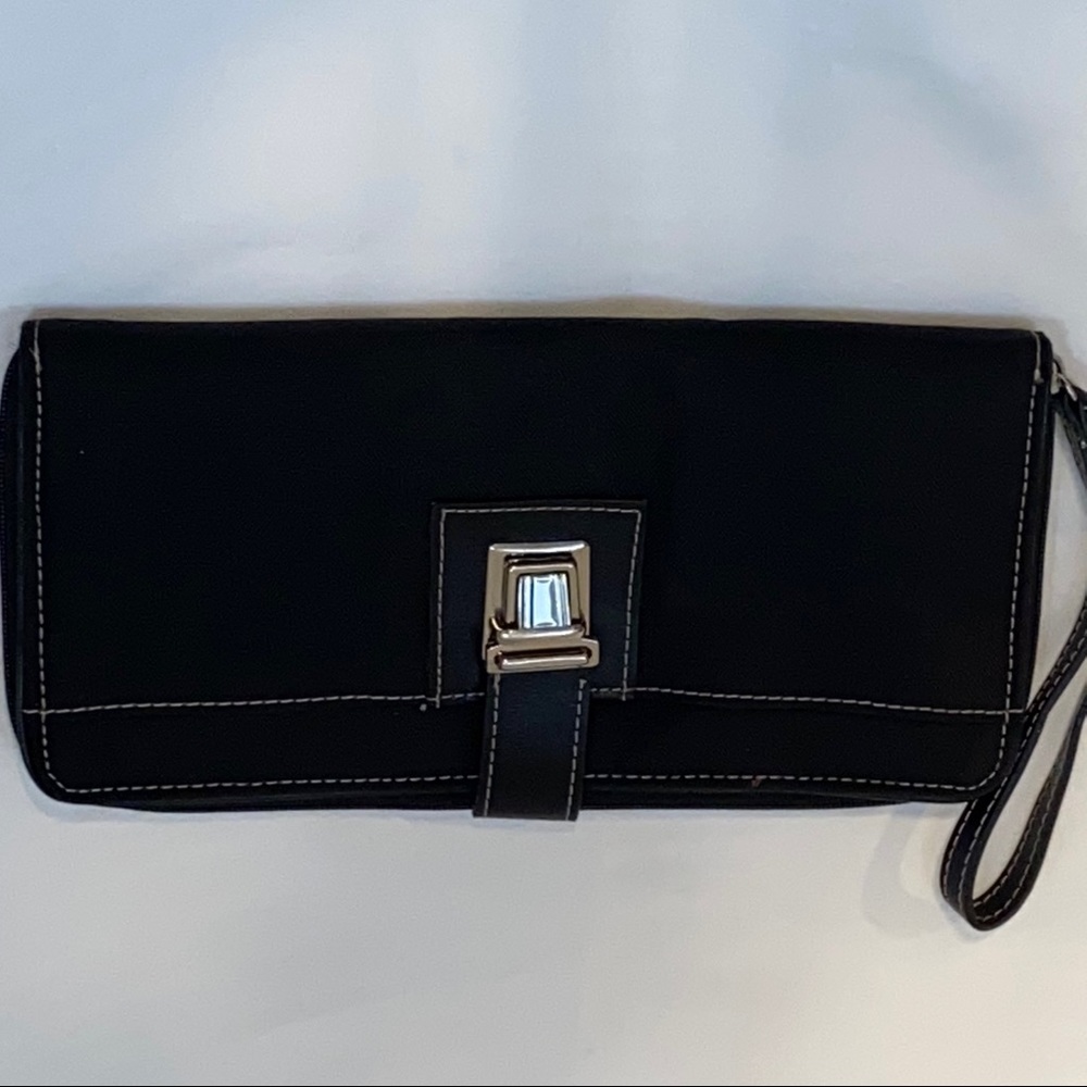 Vintage Loft Wristlet Black Fabric Clutch